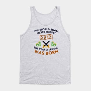 2017 The Year A Legend Was Born Dragons and Swords Design Tank Top